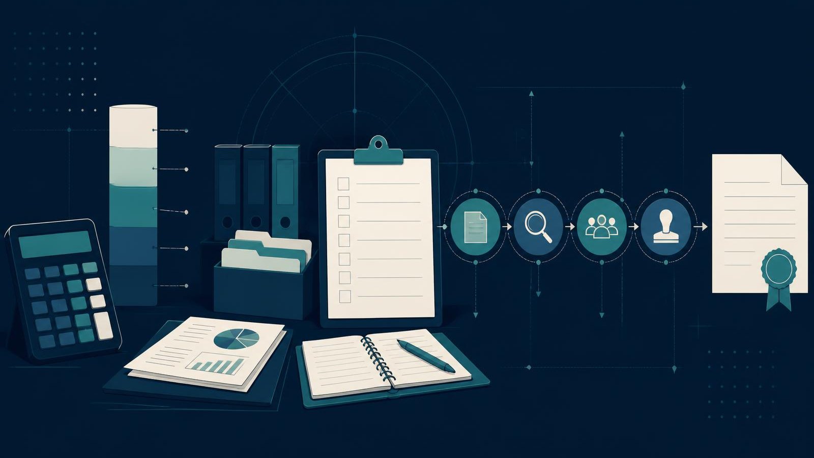 Illustration of ISO certification audit and cost planning for a small business