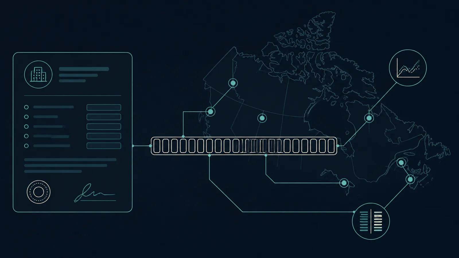 Canadian legal entity record connected to an LEI and financial reporting network